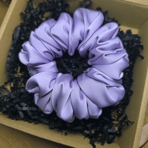 Mnini scrunchies z szerszą gumką Lavender