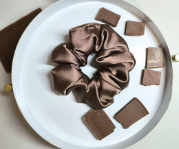 Mini scrunchies Satynowa Czekolada