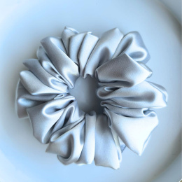 Mini scrunchies puszysta niebiesko-szara