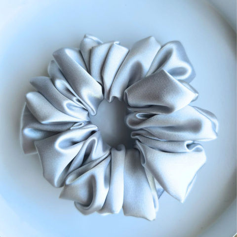 Mini scrunchies puszysta niebiesko-szara Mini scrunchies puszysta niebiesko-szara