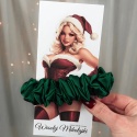 Piękna Mikołajka - scrunchies mikołajkowa zielona