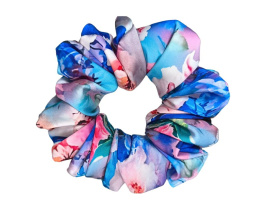 Scrunchies jedwabne kwiaty MAXI
