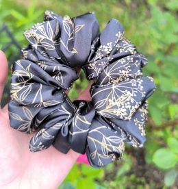 Scrunchies mini puszysta złote rośliny