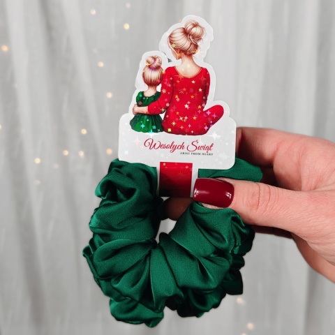 Zestaw Mama i Córka mini Wesołych Świąt zieleń