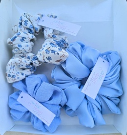 Zestaw scrunchies Niebiesko