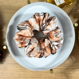 Maxi Scrunchies Beżowe Kwiaty